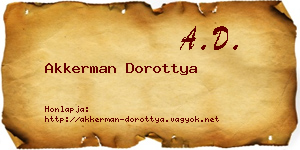 Akkerman Dorottya névjegykártya